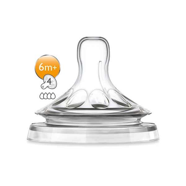 Avent Classic+ Θηλή Σιλικόνης Με 4 Ωπές 6Μ+ 2τμχ