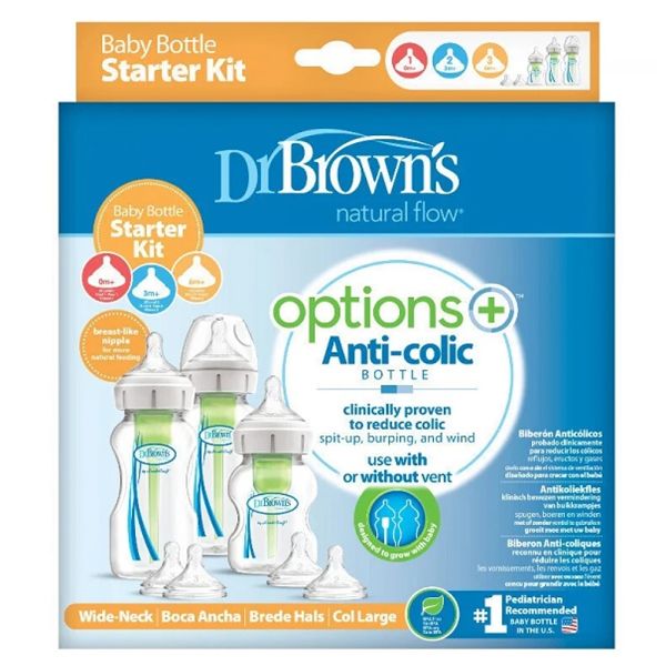 Dr. Brown's Options+ Baby Bottle Starter Kit με 2 Μπιμπερό 270 ml & 1 Μπιμπερό 150 ml