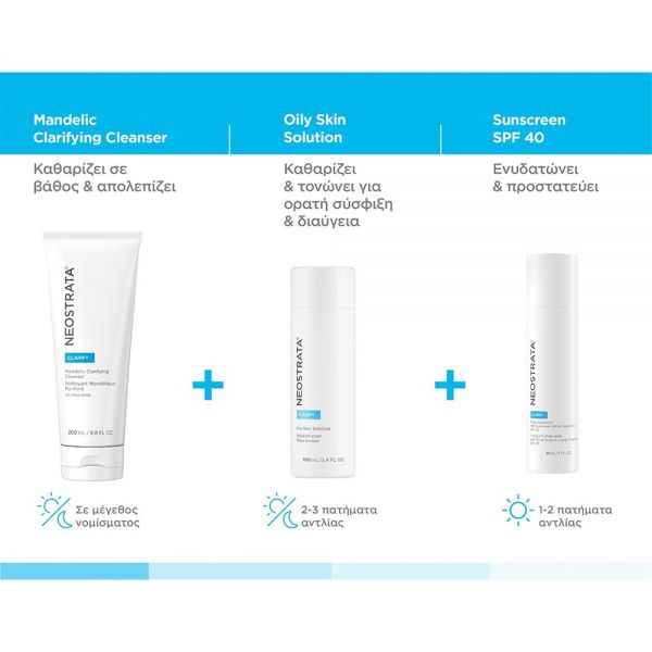 Neostrata Clarify Mandelic Clarifying Cleanser Gel Καθαρισμού Προσώπου για Λιπαρή Επιδερμίδα 200 ml