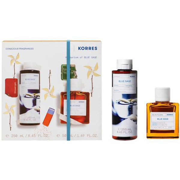 Korres Set με Blue Sage Αφρόλουτρο 250 ml & Eau De Toilette Ανδρικό Άρωμα 50 ml