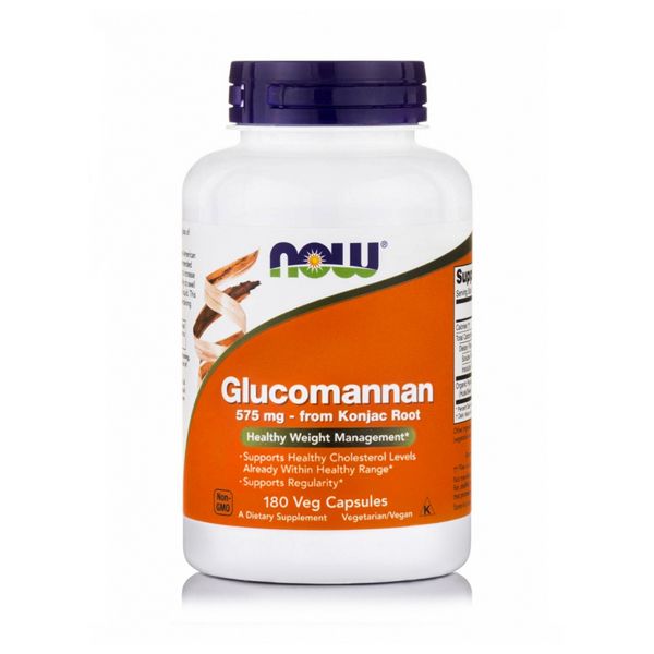 Now Glucomannan 575mg Συμπλήρωμα Διατροφής για Διαχείριση Υγιούς Βάρους 180 κάψουλες