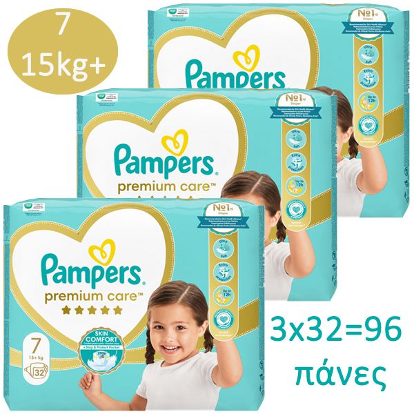 Pampers Premium Care Πάνες No7 15+kg 96 τμχ